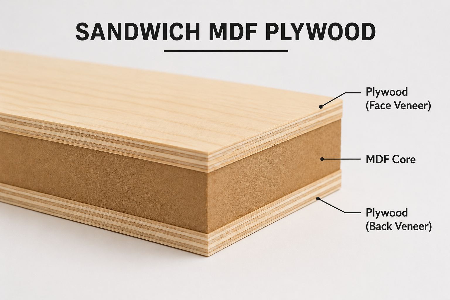 Sandwich MDF Plywood